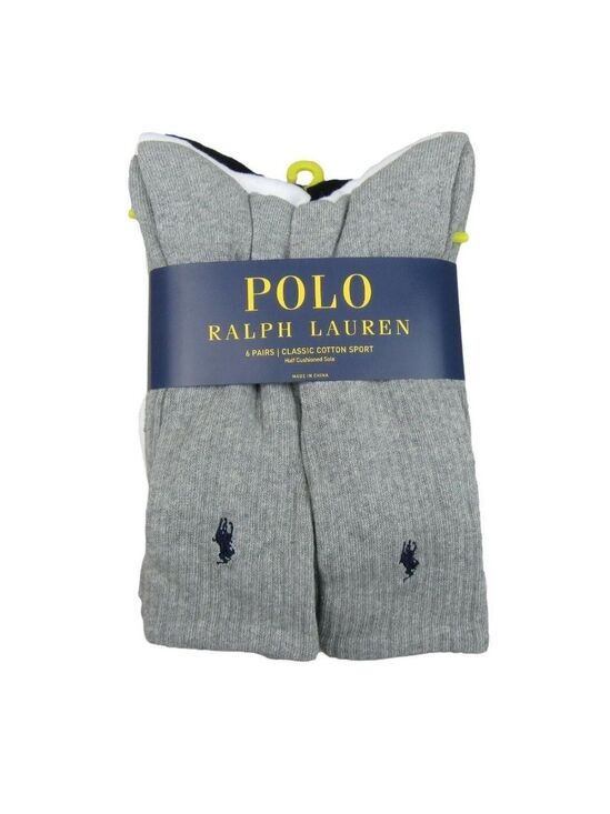 Polo Ralph Lauren Other - Polo Ralph Lauren Classic Sport Cushioned Crew Socks 6 Pack Mens Size 6-12 NEW